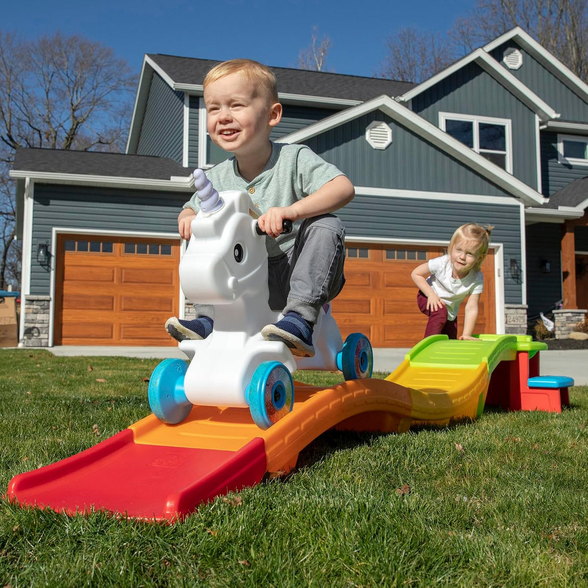 Unicorn Up & Down Roller Coaster Kids Ride On Toy