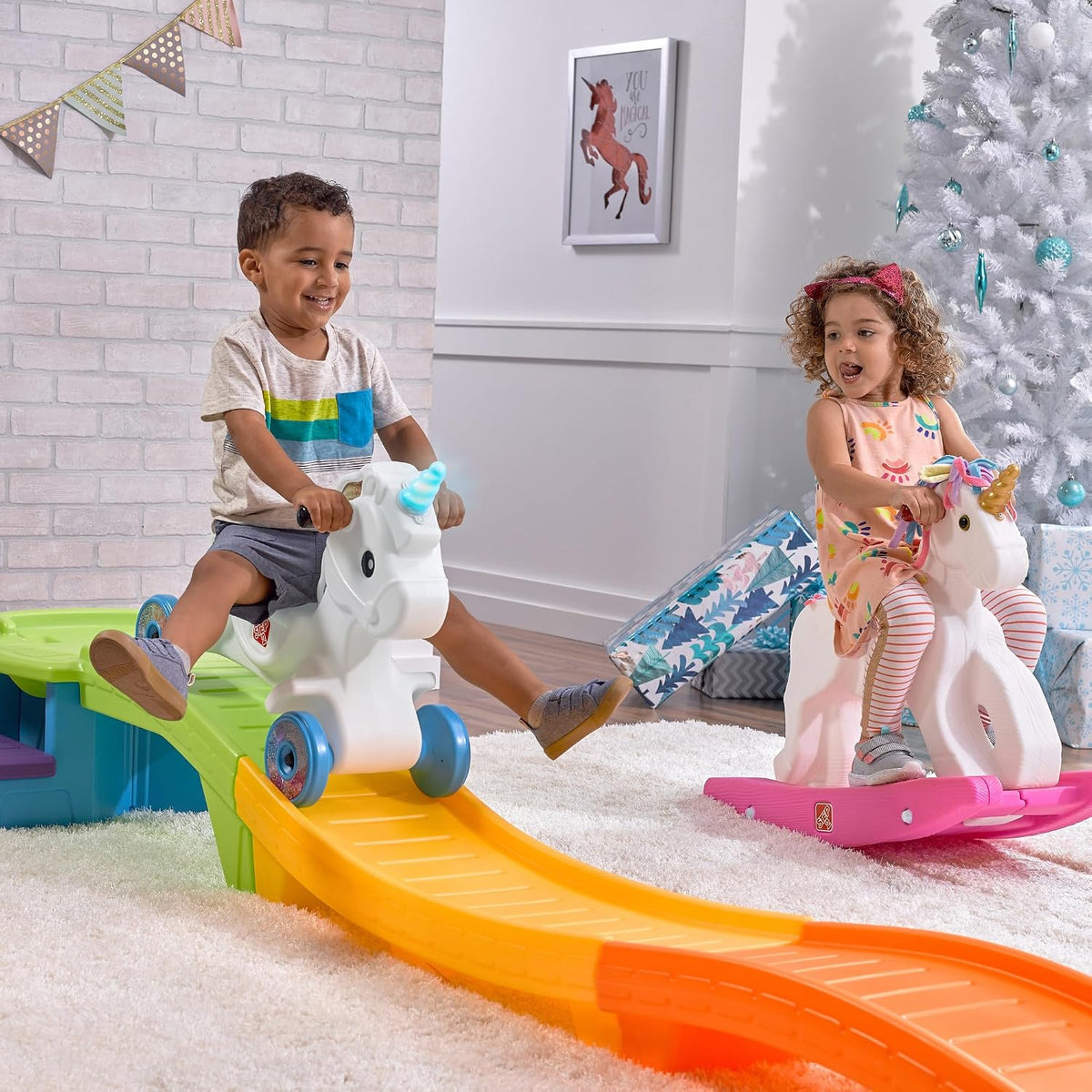 Unicorn Up & Down Roller Coaster Kids Ride On Toy
