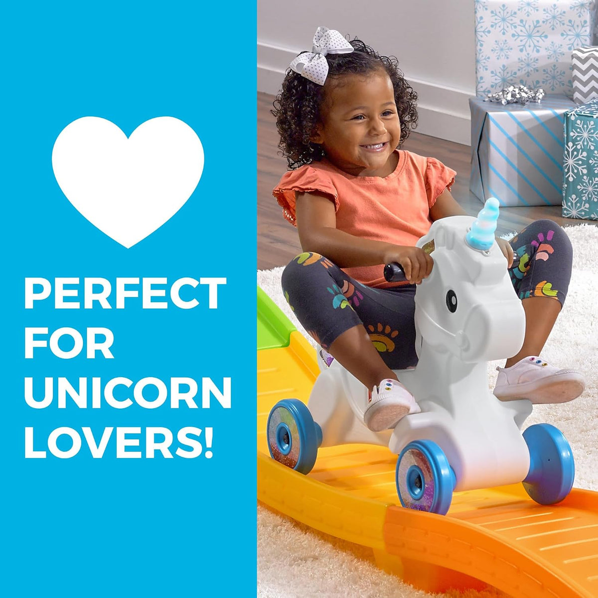 Unicorn Up & Down Roller Coaster Kids Ride On Toy