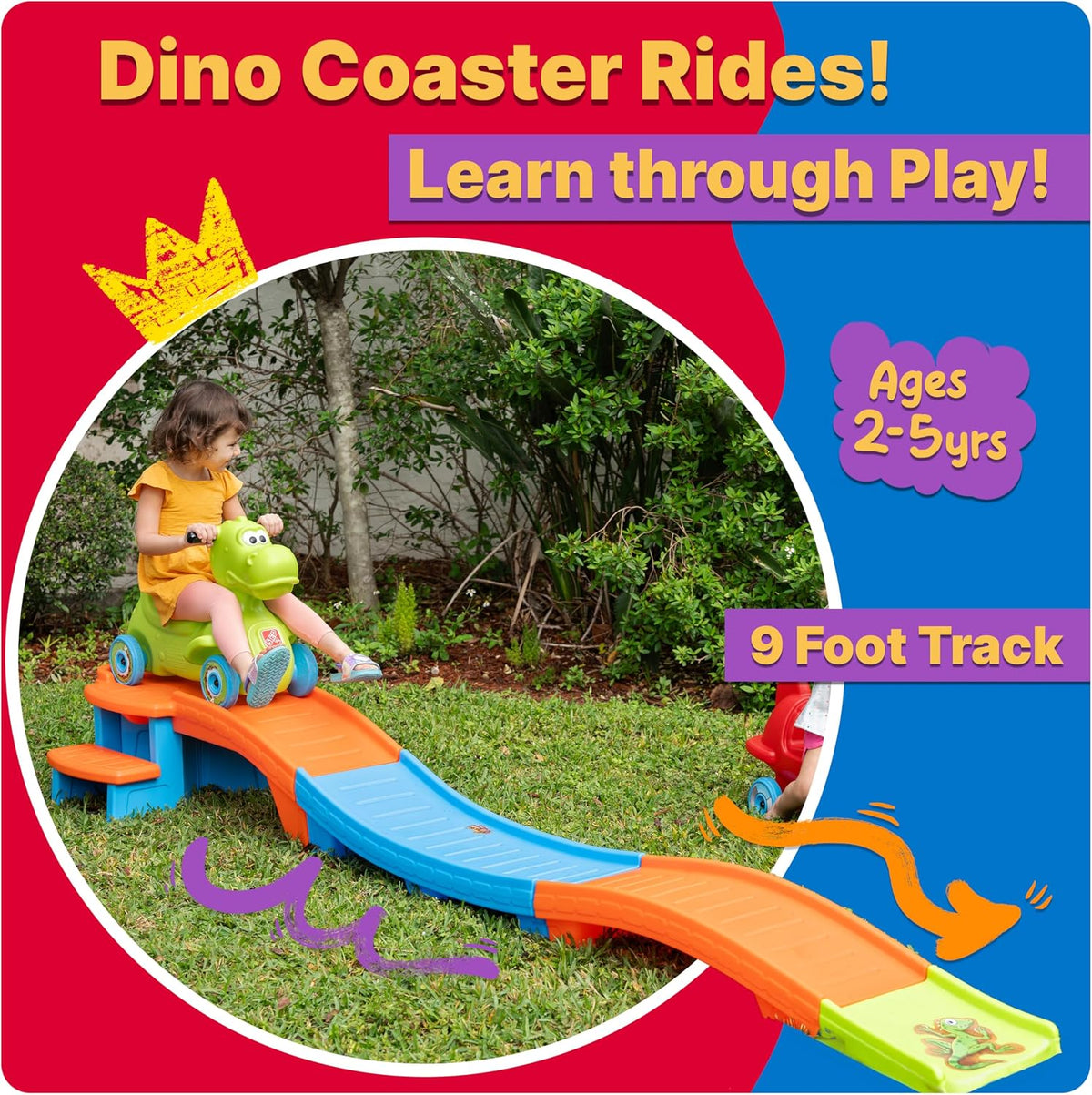 Dino Dash Up & Down Roller Coaster Kids Ride On Toy